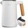 BALTER Edelstahl Wasserkocher mit Temperatureinstellung, 45°C-100°C, Doppelwand, BPA frei, leise & kabellos, Warmhaltefunktion, Teekocher mit Temperaturanzeige, 1.5L, 2200W, Weiss