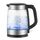 Midea Glas Wasserkocher 1,7 Liter, 2200 Watt, blau LED Innenbeleuchtung, 360° Basis, herausnehmbarer Kalkfilter, Borosilikatglas, BPA frei