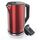 Arendo - Edelstahl Wasserkocher mit Temperatureinstellung 40-100 Grad in 5er Schritten - Doppelwand Design - Modell ELEGANT - 1,5 Liter - 2200 W - Teekocher mit Temperaturanzeige - GS - Karminrot