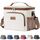 Lifewit Isolierte Kühltasche, Wiederverwendbare Lunchtasche, Tragbare Kühlbox auslaufsicher, Tragetasche mit verstellbarem Schulterriemen für Erwachsene für Arbeit/Picknick, Creme, 9L 12 Dosen