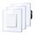 BSEED Lichtschalter aus Glas, Unterputz Wechselschalter,Wandschalter, Einfache Montage, 86mm 1 Fach 3 Wege Weiß, 3 Pack