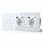 BSEED Touch Lichtschalter 3 Fach 2 Wege mit Doppelt USB C Steckdose aus Glas, Modern Steckdosen Wandschalter Unterputz (Kein Neutralleiter erforderlich), Kein WLAN, 228mm Weiß
