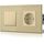 BSEED Druckknopf lichtschalter glas und 16A AC EU Steckdose Glasscheibe 1 Fach 1 Weg Wandschalter Gold