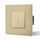 BSEED Kipplichtschalter 2 Fach 2 Wege Gold PC-Knopf 10 Ampere Mechanischer Wandlichtschalter 86 mm Glasrahmen Toggle Standardschalter