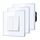 BSEED Lichtschalter aus Glas, Unterputz Wechselschalter,Wandschalter, Einfache Montage, 86mm 2 Fach 1 Weg Weiß, 3 Pack