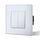 BSEED Kipplichtschalter 2 Fach 2 Wege Weiß PC-Knopf 10 Ampere Mechanischer Wandlichtschalter 86 mm Glasrahmen