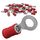 AUPROTEC 25x Ringkabelschuhe 0,5-1,5 mm² rot Loch-Ø M4 Teillisoliert PVC RV Kabel-Verbinder aus Kupfer verzinnt