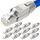 HB-DIGITAL 12x CAT 8 RJ45 Stecker Netzwerkstecker für starre LAN Kabel Verlegekabel Ethernet - werkzeuglos LSA - 40 Gbit/s AWG 22-26 vollgeschirmt STP 50μ vergoldete Kontakte