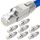 HB-DIGITAL 8x CAT 8 RJ45 Stecker Netzwerkstecker für starre LAN Kabel Verlegekabel Ethernet - werkzeuglos LSA - 40 Gbit/s AWG 22-26 vollgeschirmt STP 50μ vergoldete Kontakte