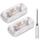 AXFEE Inline Schalter, 2 Stück 250V 6A Zwischenschalter Schnurschalter, Kabelschalter Wippschalter, 2-adrige und 3-adrige Zuleitungen, Schnurzwischenschalter für Lampe Kleingeräte-Transparent