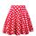 Dressever Damen Basic Vielseitige Dehnbaren Informell Casual Mini Hohe Taille A-Linie Tennisrock Tanzrock Red White Dot Large