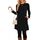 NARRAME Pulloverkleid für Damen, Frühling, Herbst, lange Ärmel, lässige Knöpfe, seitliche Damenkleider mit Taschen, groß, Schwarz