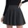 DJT Damen Mädchen Basic Solid Dehnbaren Informell Mini Skater Rock mit Shorts Schwarz kariert M