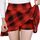 DJT Damen Mädchen Basic Solid Dehnbaren Informell Mini Skater Rock mit Shorts Rot Plaid X-Large