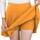 DJT Damen Mädchen Basic Solid Dehnbaren Informell Mini Skater Rock mit Shorts Gelb XX-Large