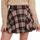 DJT Damen Mädchen Basic Solid Dehnbaren Informell Mini Skater Rock mit Shorts Rosa Kariert XX-Large