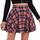 DJT Damen Mädchen Basic Solid Dehnbaren Informell Mini Skater Rock mit Shorts Korallenrosa Kariert XX-Large