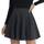 DJT Damen Mädchen Basic Solid Dehnbaren Informell Mini Skater Rock mit Shorts Schwarz kariert XXL