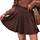 DJT Damen Mädchen Basic Solid Dehnbaren Informell Mini Skater Rock mit Shorts Schwarz Braun XX-Large