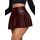 GORGLITTER Damen Skort Elastischer Bund Minirock PU Leder Clubröcke Kurze Röcke mit Rüschensaum Rostbraun S