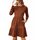 ZEAGOO Pulloverkleid Damen Herbst Rundhals Langarm A Linie Kleider Casual Elegant Herbstkleider Knielang Winterkleid mit Taschen Karamell M