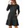 Zeagoo Damen Kleider Langarm Rundhals Herbstkleid mit Taschen Elegant Knielang Kleid Winter Frühling Grau XXL