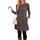 NARRAME Pullover-Kleider für Damen, Winter, langärmelig, Kausale Knöpfe, seitliches Pulloverkleid mit Taschen, XX-Large, Einfarbig Braun