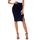 Damen Business Solide Hohe Taille Bleistiftrock Seitenschlitz Dehnbar Bodycon Midirock Knielang (S, Navy Blau)