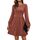 Hotouch Damen Kleider Winter Strickkleid Langarm Kleid Puff Leicht Winterkleid Rundhals Herbstkleid Knielang Weihnachtskleid A Linie Blusenkleid mit Taschen Karamell L