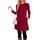 NARRAME Pulloverkleid für Damen, Frühling, Herbst, Lange Ärmel, lässige Knöpfe, seitliche Damenkleider mit Taschen, groß, Dunkelrot