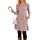 NARRAME Winter-Pullover-Kleider für Damen, Midi-Langarm, lässige Knöpfe, seitliches Tunika-Kleid mit Taschen, Mittelrosa, Grau