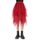 Tüllrock Damen Lang 80CM Elastische Tüll Rock Unregelmäßiges Netz Täglich, Abschlussball, Party(Taillenumfang: 60-78cm, Rot)