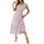 Awemeal Kleid Damen Sommer Elegant V-Ausschnitt Kurzarm Lang Sommerkleid Boho Blumenkleid mit Gürtel Rüschen Saum Wickelkleid Strandkleid A Linie Fließend Maxikleid （L, Rosa）