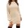 Zeagoo Damen Winter Kleider Kurz Rollkragen Freizeitkleid Feinstrick Warm Pulloverkleid Pullikleid Winterkleid Knit Mini Dress Creme XL
