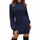 Zeagoo Strickkleid Damen Elegant Langarm Figurbetontes Kleid Rippstrick Rollkragen Pulloverkleid Bequem Warm Pullikleid Für Winter Party Navy XL