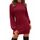 Zeagoo Damen Kleider Strick Elegant Winterkleider Laternenärmel Einfarbig Rollkragen Bodycon Minikleid Sweater Dress Weinrot XXL