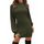 Zeagoo Strickkleid Damen Rollkragen Langarm Elegant Tunika Pullikleid Sweater Winterkleid Strickpullover Minikleid Armeegrün XL