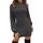 Zeagoo Strickkleid Damen Langarm Kleider Ribbed Stricken Pulloverkleid Casual Slim Fit Minikleid Winterkleid mit Puff Ärmel Dunkelgrau XL