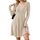 AUSELILY Langarm Strickkleid Damen Rundhalsausschnitt Pullover Kleid Gestrickt Herbstkleid Damen mit Taschen Untiefe Aprikose XL
