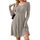 AUSELILY Langarm Strickkleid Damen Rundhalsausschnitt Pullover Kleid Gestrickt Herbstkleid Damen mit Taschen Khaki L