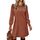 Zeagoo Strickkleid Damen Puff Dünne Herbstkleid Langarm Kleider Rundhals Pulloverkleid Casual Winterkleid mit Taschen Karamell S
