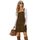CUPSHE Damen Latzrock Quadratischer Ausschnitt Hosenträger Taschen Cord Latzkleid Overallkleid Freizeitkleider Corduroy Mini Dress Dunkelbraun XL