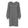 JDY Damen Langarm Strickkleid Regular Fit Midi Pullover Dress V-Ausschnitt Shirt Knielang JDYELANORA, Farben:Dunkelgrau, Größe:M