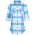 DJT Damen Weiches Gestrick Karierte Bluse Langarm Oberteile Roll Up Ärmel Hemdbluse Shirts Button Down Blusen Top Blau-Weiß XL