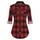 DJT Damen Weiches Gestrick Karierte Bluse Langarm Oberteile Roll Up Ärmel Hemdbluse Shirts Button Down Blusen Top Rot-Schwarz XL