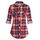 DJT Damen Weiches Gestrick Karierte Bluse Langarm 3/4 Roll Up Ärmel Hemdbluse Button-down Blusen Feuriges Rot XL