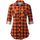 DJT Damen Weiches Gestrick Karierte Bluse Langarm Oberteile Roll Up Ärmel Hemdbluse Shirts Button Down Blusen Top Orange L