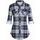 DJT Damen Weiches Gestrick Karierte Bluse Langarm Oberteile Roll Up Ärmel Hemdbluse Tunika Button Down Blusen Top Schwarz-Weiß S