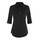 DJT Damen Weiches Gestrick Karierte Bluse Langarm 3/4 Ärmel Roll Up Ärmel Hemdbluse Button-down Solid Schwarz XXL