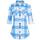 DJT Damen Weiches Gestrick Karierte Bluse Langarm Oberteile Roll Up Ärmel Hemdbluse Shirts Button Down Blusen Top Blau-Weiß XXL